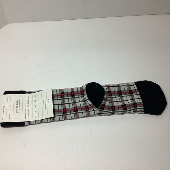 MeUndies Plaid Medium Supima Cotton Crew Socks NEW with tag - Picture 3 of 5